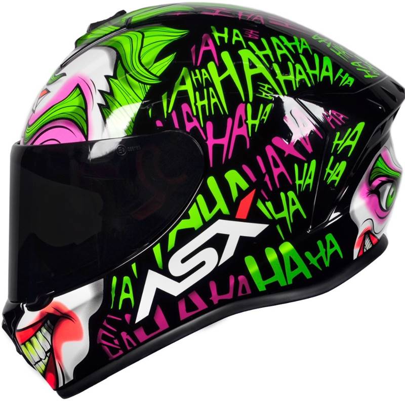 Capacete ASX Draken Joker - Verde/Roxo