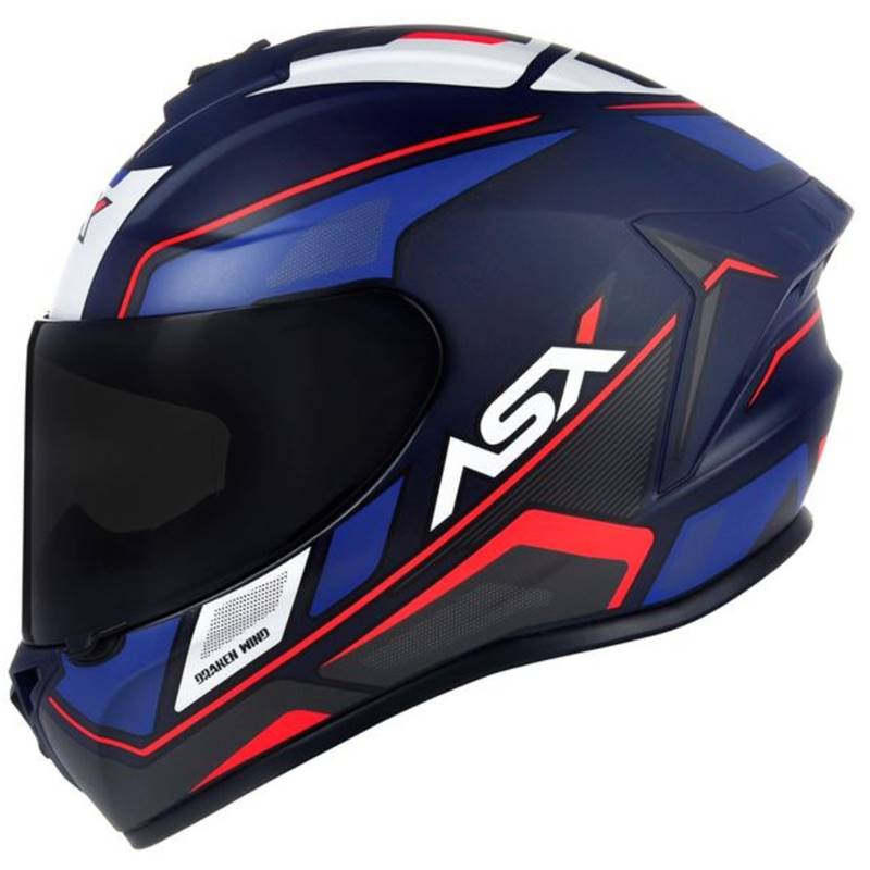 Capacete ASX Draken Wind - Azul-Branco-Vermelho