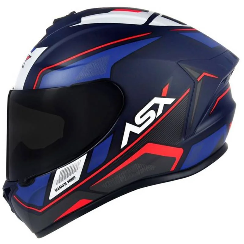 Melhor Capacete ASX para Comprar em 2023 Capacete ASX Draken Wind - Azul-Branco-Vermelho