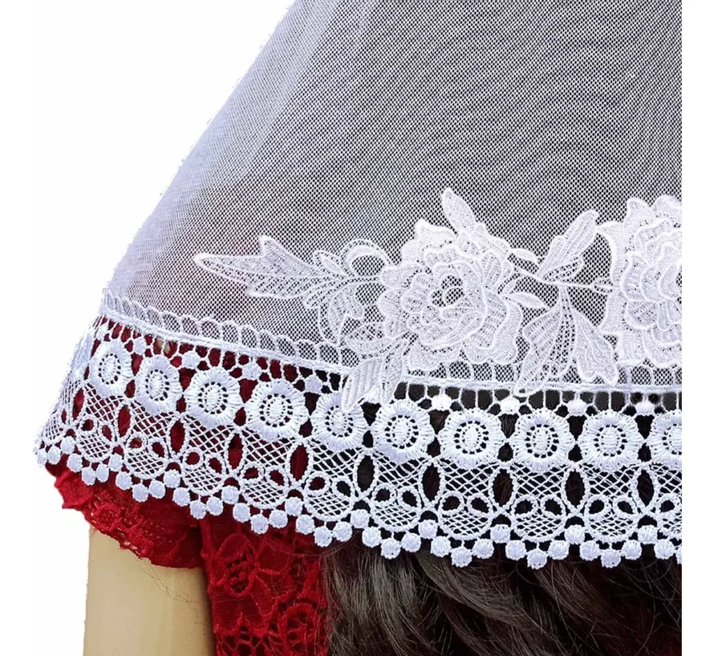 5 Véus CCB Mais Vendidos de 2026 que Você Precisa Conhecer Véu Ccb Redondo Com Aplique Na Renda De Guipir