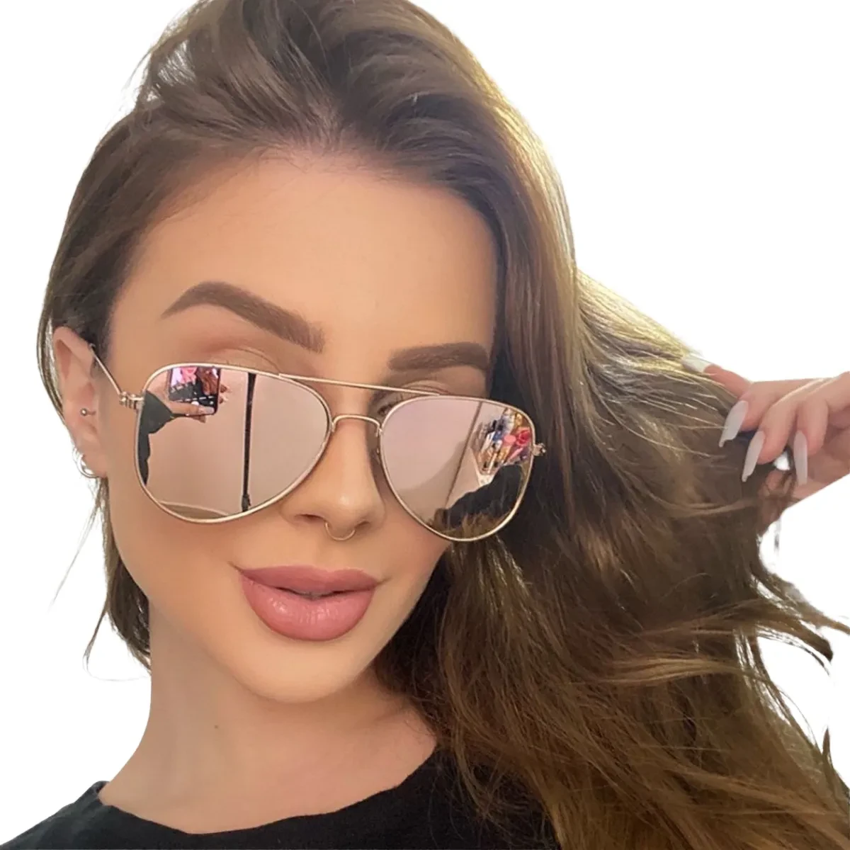 Óculos de Sol Feminino Aviador Viale Original UV400 | Melhor Preço óculos de sol feminino aviador - Óculos de Sol Viale Aviador Feminino