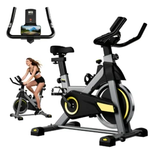 Bicicleta Spinning Com Roda De Inércia De 6kg Preto Amarelo Preto