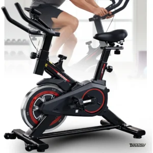 Bicicleta Spinning Premium Woosh Com Visor e Medidor de Pulso Ergométrica Semi Profissional Bike Sport Preto
