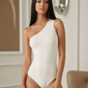 Body Feminino Regata Um Ombro So Mula Manca Suplex Collant