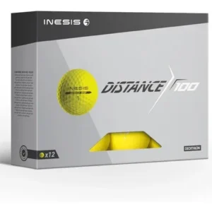 Bolas De Golf Distance 100 Inesis (caixa 12 Bolas) Cor Amarela