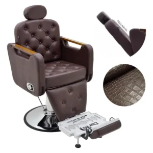 Cadeira Barbeiro Cabelereiro Para Salão De Beleza Barbearia Cor Marrom