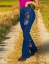 calça country feminina - Calça Country Cabulosa Bordada Flare Jeans