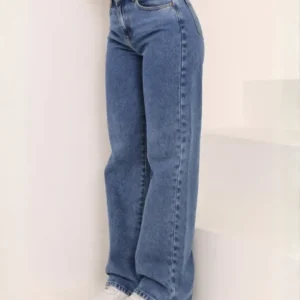 Calça Jeans Wide Leg Feminina - Calça Jeans KAVI Wide Leg Feminina