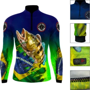 Camisa de pesca proteção uv - Camisa Camiseta Pesca Tucunaré Play Pesca