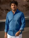 Camisa Jeans Masculina - Camisa Jeans Amil Manga Longa