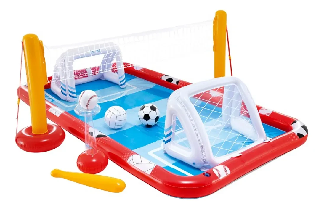 Centro de Jogos de Esportes Intex 57147 Colorido: Frete Grátis e Diversão Garantida! Centro de jogos inflável - Centro de jogos de esportes Intex