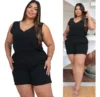 Conjunto Plus Size - Conjunto Short + Blusa Regata Império