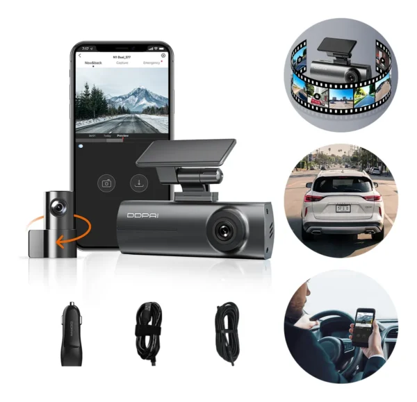 Ddpai N1 Dual Câmera Veicular Uber Nightvis App Full HD com Desconto e Frete Grátis! câmera veicular Ddpai N1 Dual - Ddpai N1 Dual Câmera Veicular