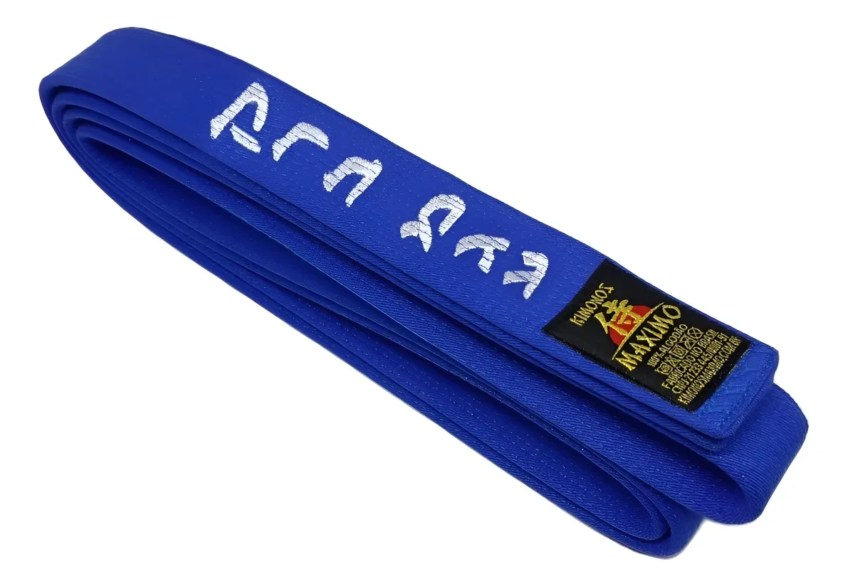 Faixa Krav Maga Azul Original PREMIUM Bordada | Kimonos Maximo Faixa Krav Maga Azul - Faixa Krav Maga Kimonos Maximo PREMIUM