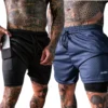 shorts 2 em 1 masculino dryfit academia - Kit 2 Shorts 2 em 1