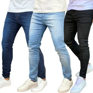 Calça Jeans Skinny Masculina - Kit 3 Calças Jeans Skinny Mazaya