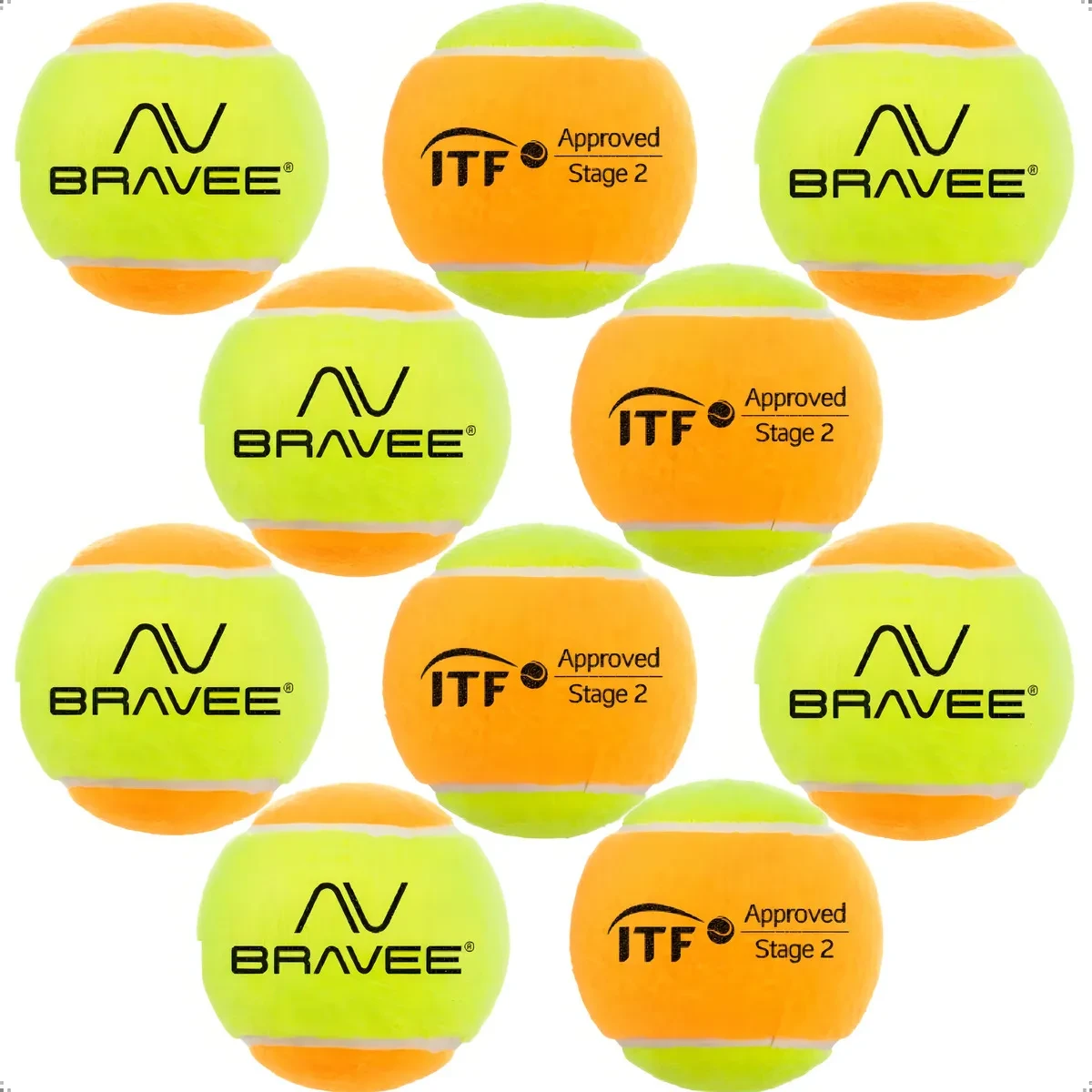 Kit 30 Bolinhas Beach Tennis Profissional Bravee Amarelo/Laranja Kit 30 Bolinhas Beach Tennis Profissional Bravee Amarelo/Laranja