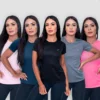 blusa dry fit feminina - Kit 5 Blusa Feminina Parvori Baby