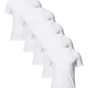 camisetas masculinas algodão - Kit 5 Camisetas Básicas Masculinas Algodão