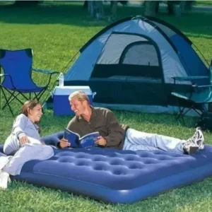 Kit Barraca Camping 5-8 Pessoas + Colchão Casal Inflável Azul