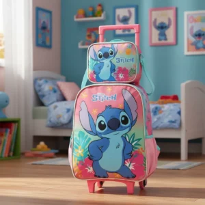 Kit Escolar Stitch Angel - Kit Escolar Stitch Angel Mochila Rodinha