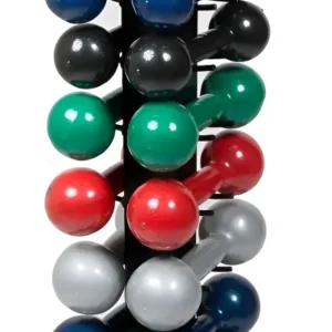 Kit Halteres De 1 A 10kg Emborrachados 10 Pares + Suporte Variadas