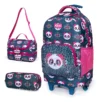 mochila de rodinha - Kit Mochila Rodinha Escolar Spector Panda