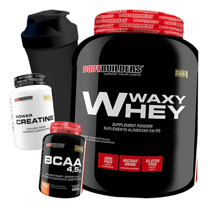Kit Whey Protein Bodybuilders + BCAA + Creatina: Melhor Preço e Frete Grátis! Kit Whey Protein - Kit Whey Protein Bodybuilders