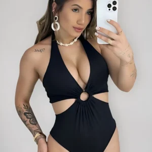 Maiô Engana Mamãe Biquini Cavado Liso Praia Feminino