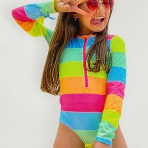 maiô infantil com proteção uv - Maiô Infantil Juvenil Praia Mix Manga