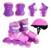 patins inline rosa - Patins Inline Ajustável Rosa DM Toys