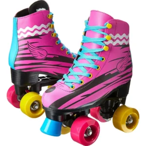 Patins Feminino Adulto Luna Roller 4 Rodas Rosa 32 Ao 41