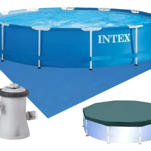 piscina estrutural - Piscina Estrutural Intex + Capa +