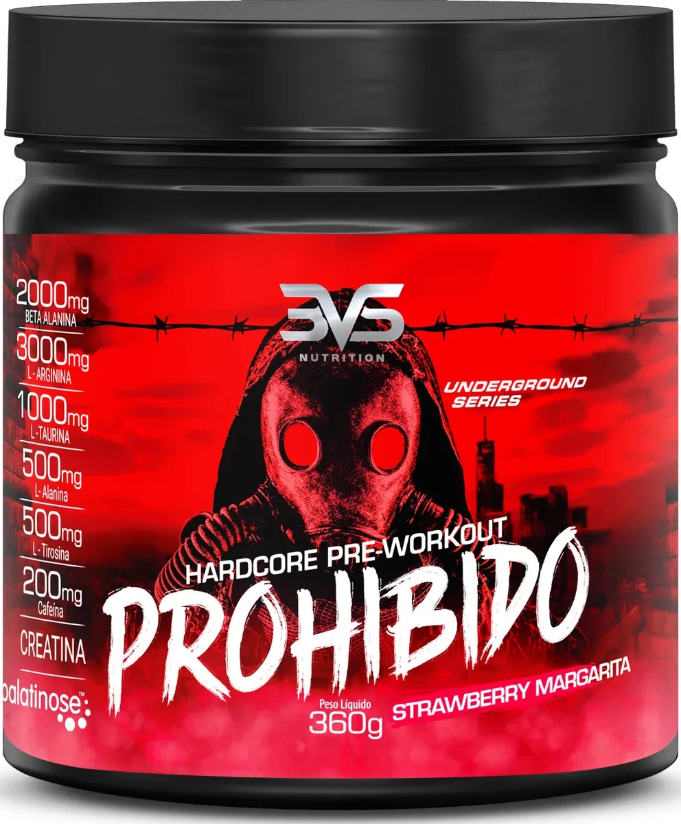Pré Treino Prohibido 3VS Morango: FRETE GRÁTIS + Energia e Foco! Pré Treino Prohibido - Pré Treino Prohibido 3VS Morango