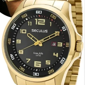 Relógio Seculus Masculino Dourado - Relógio Masculino Seculus Analógico Dourado 44011gpsvda3