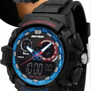 Relógio Mormaii Masculino Action Mo1107/8p Cor da correia Preto Cor do bisel Preto Cor do fundo Preto