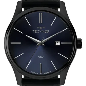 relógio Technos masculino - Relógio Technos Steel Preto Analógico 42mm