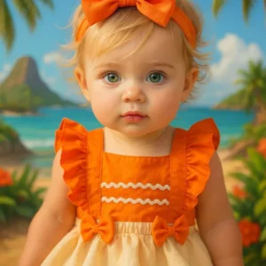 Romper Moana - Romper Moana Mimos Da Babih Jardineira