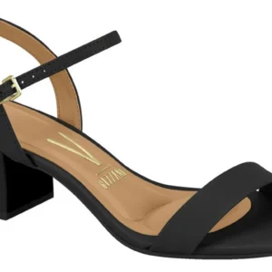 sandalia salto grosso - Sandália Vizzano Salto Grosso Conforto