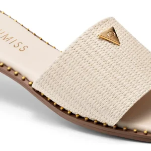 Sandália Rasteira Feminina - Sandália Rasteira Feminina Lumiss Bico Quadrado