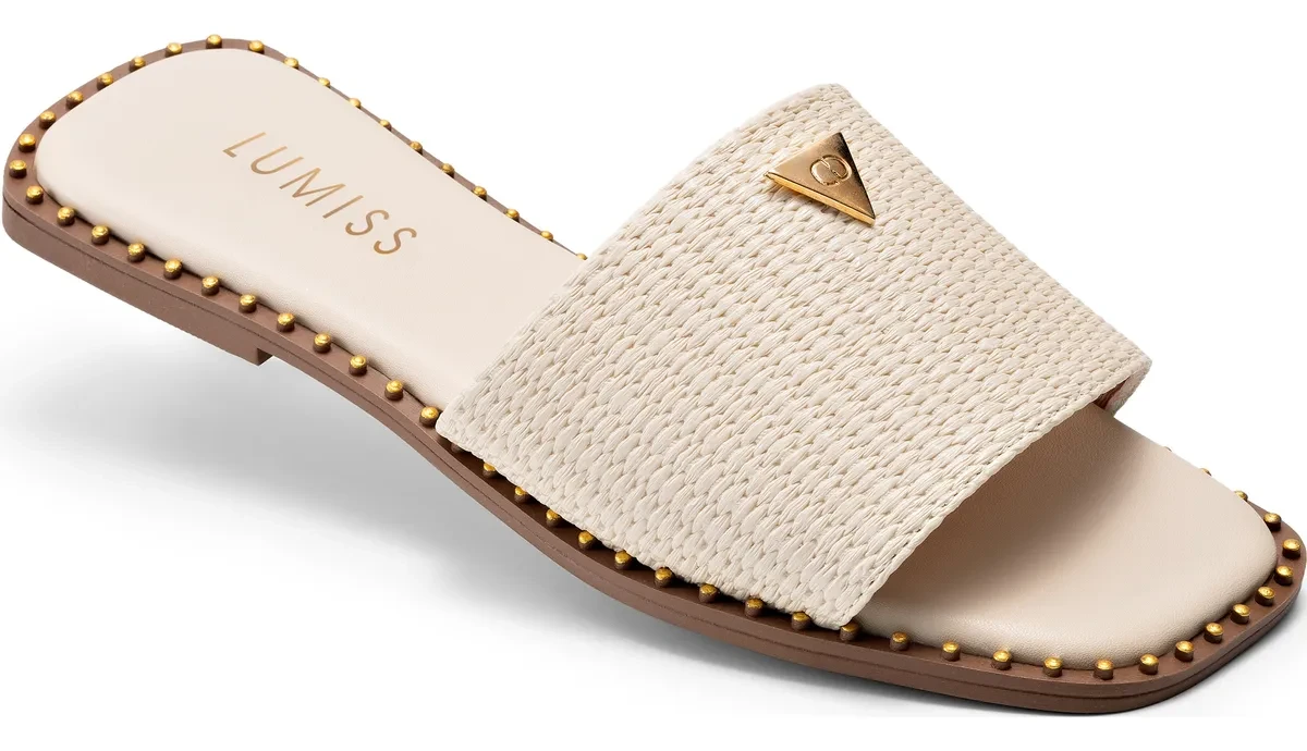 Sandália Rasteira Feminina Lumiss Bico Quadrado | Frete Grátis e Oferta Sandália Rasteira Feminina - Sandália Rasteira Feminina Lumiss Bico Quadrado