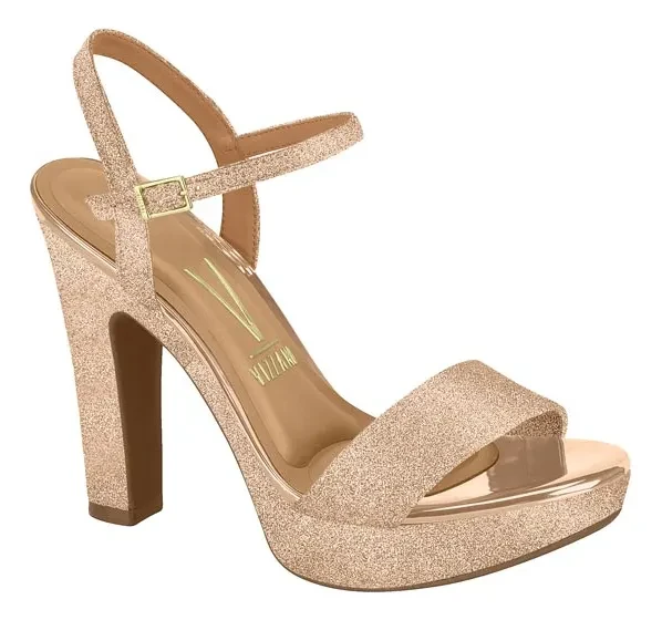 Sandália Vizzano Festa Salto Alto Meia Pata Confortável com Desconto e Frete Grátis Sandália Vizzano - Sandália Vizzano Festa Salto Alto Meia