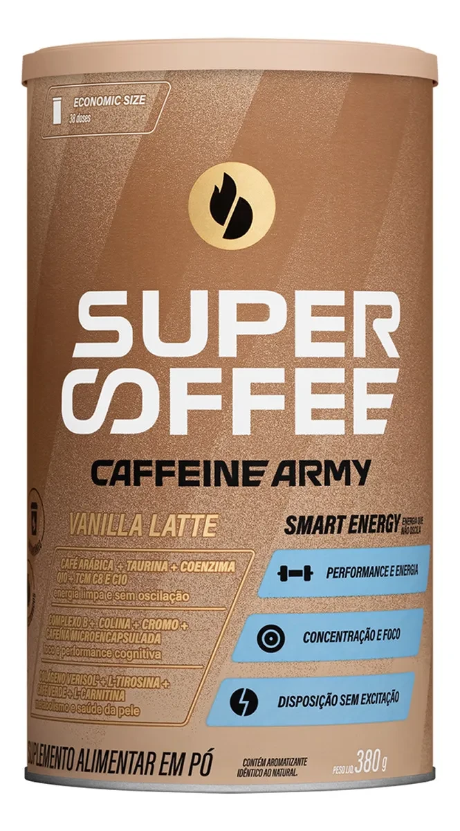 SuperCoffee Vanilla Latte Economic Size - Desconto + Frete Grátis SuperCoffee Baunilha - Supercoffee Vanilla Latte Caffeine Army Economic