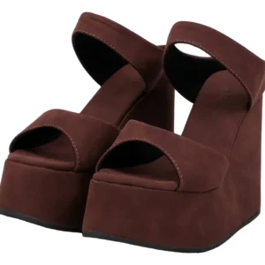 Tamanco Anabela Boho Camurça - Tamanco Canadá Not-Me Shoes Anabela Plataforma