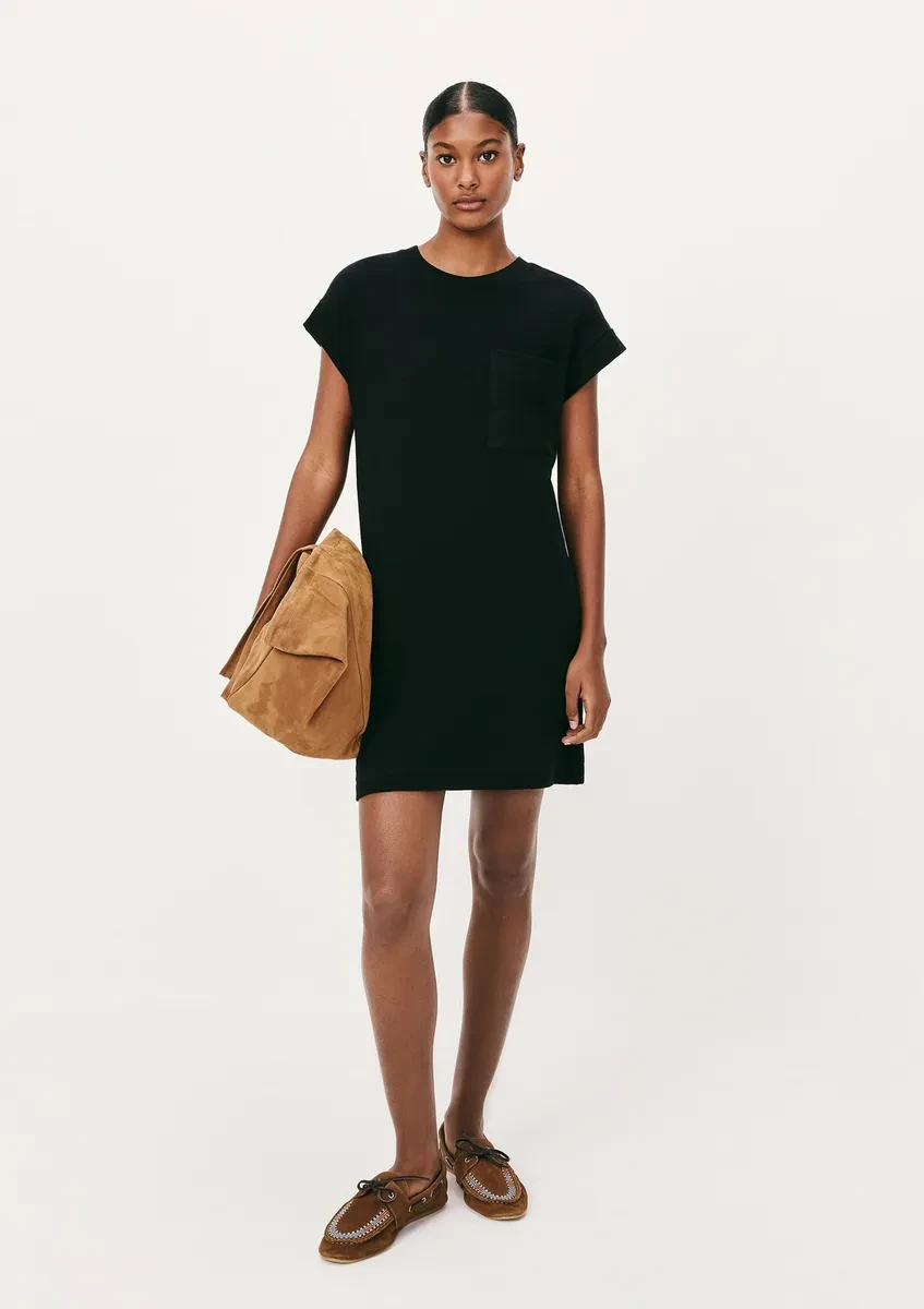 Vestido Hering Curto Texturizado com Bolso | Frete Grátis e Oferta vestido hering - Vestido Básico Curto Texturizado Com Bolso