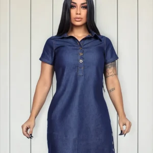 vestido chemise jeans - Vestido Chemise Jeans Taue Jeans