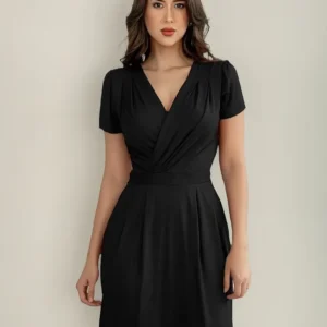 Vestido Transpassado Yootime - Vestido Transpassado Yootime Manga Curta