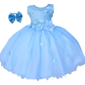Vestido Infantil Festa - Vestido Infantil Festa Luxo Azul Cinderela
