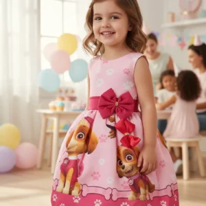 Vestido Infantil Patrulha Canina Sky - Vestido Infantil Patrulha Canina Sky Luxo
