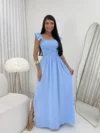 Vestido Longo Feminino - Vestido Longo Crashou Fresco Viscolinho